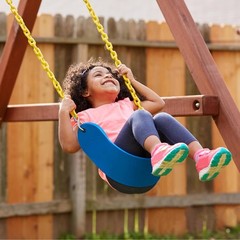 Decorlife Swing Seat Replacement w/ Coated Chains Backyard Playground Blue