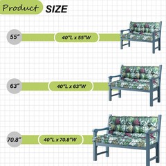 Waterproof Porch Swing Cushion Replacement, Thick 4″ 2-3 Seat Outdoor Swing Seat