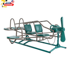 Kids’S Ace Flyer Metal Teeter Totter Green and Brown 90135