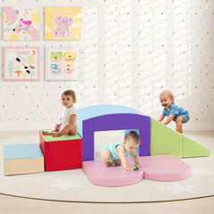 Climbing Toys for Toddlers, 7 Pieces Indoor Baby Foam Blocks Soft Play Set with