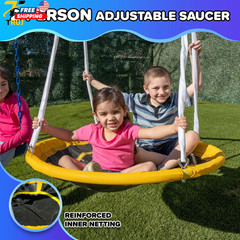 Triple Swing Metal Swing Set Saucer Swing 3 Adjustable Swings Lifetime Warrant
