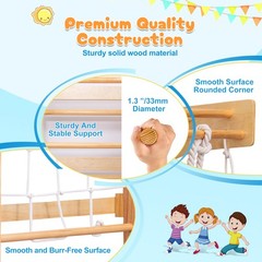 Wooden Slide And Climbing Wall For Toddlers 3+, Natural Wood, 176 Lbs Capacity