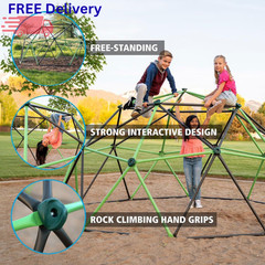 66″ Outdoor Climbing Dome Heavy Duty Geometric Jungle Gym Kids Playground Toy