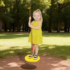 Outdoor Hanging Disc Swing For Playground Garden Adjustable Height Load 132 lbs