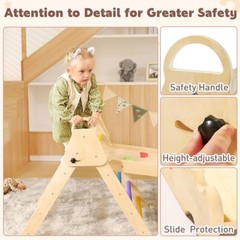 7 in 1 Rainbow Pikler Triangle Set with 41in Ramp & Arch Rocker