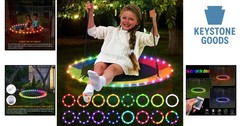 16-Color LED Outdoor Swing Rim Light – Waterproof, Remote Control, Easy Insta…