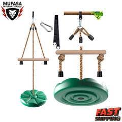 KINSPORY Disc Swing for Kids, 7FT Adjustable Monkey Bars, Outdoor Play Seat