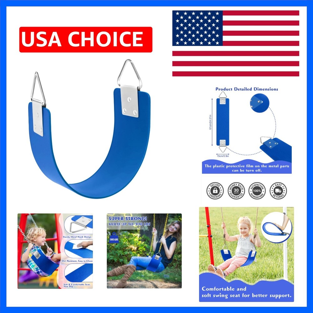 Swing Seat with Metal Triangle Ring 30.4 x 5.9 Inch, Heavy Duty Swing Set Rep…