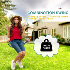 Swing Set Seat with Metal Triangle Ring & 66Inch Anti-Rust Chains, Swing Access