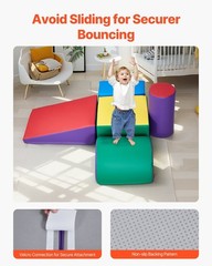 5-Piece Foam Climbing Blocks Set for Kids, Soft Toddler Play Mats