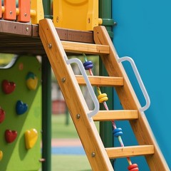 17 Inch White Playground Handles Indoor Kids Monkey Bar Ladders 6Pcs