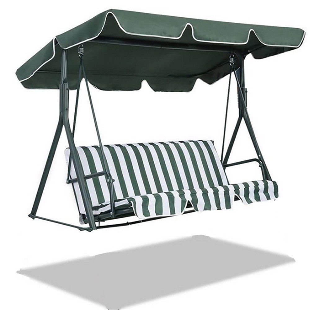 3 Person Outdoor Patio Swing Chair Replacement Canopy + Removable Seat Cover,…