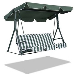 3 Person Outdoor Patio Swing Chair Replacement Canopy + Removable Seat Cover,…
