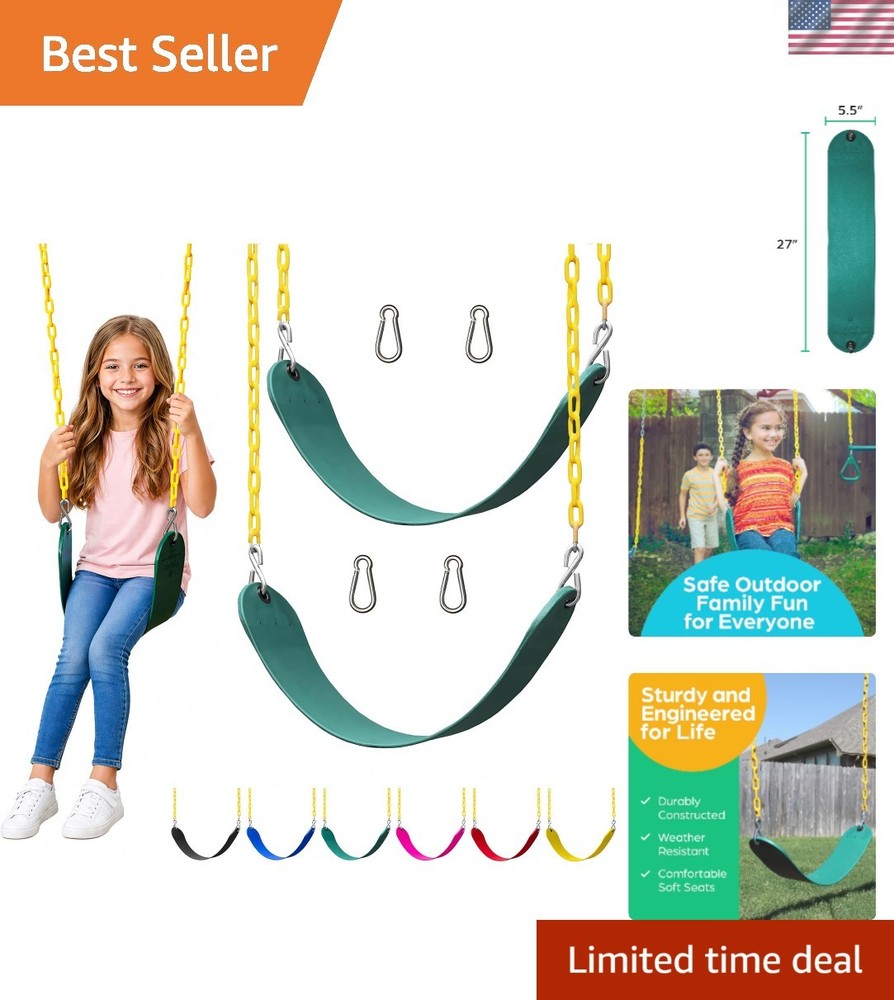 Weather-Resistant Swing Seat Replacement – 2 Pack for Safe Family Play in Green