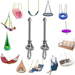 2 Heavy Duty Swing Hangers 180° Stainless Steel Swing Hooks 800LBS Capacity