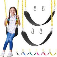 Swings for Outdoor Swing Set – Pack of 2 Swing Seat Replacement Kits Black