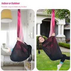 Sensory Swing for Kids Holds up to 300lbs Indoor & Outdoor Therapy Space Pink