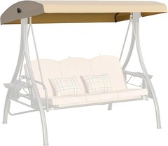 Outdoor Swing Canopy Replacement Cover, 3 Seat Swing Cover UV-Resistant for 3-Se