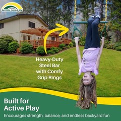 Durable 20.25″ Trapeze Bar with Pinch-Free Rings – Perfect for Kids’ Playsets