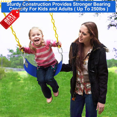 Swing Seat 30in Blue Metal Triangle Ring 250lb Outdoor Yard Kids Adults – US