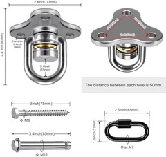 SELEWARE 360° Swivel Hanger with Bearing & Carabiner, Heavy Duty Hook for Tire a