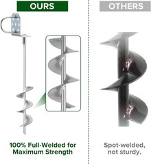 Swing Set Anchors 20″ Heavy Duty Ground Anchors Screw in W/ L-Brackets & Drill