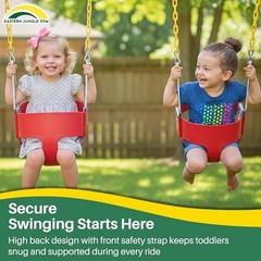 Heavy-Duty High Back Full Bucket Toddler Swing Seat | Coated Chains Fully Red