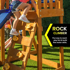 North Peak Wooden Swing Set Playground Outdoor FREE SHIPPING USA ONLY