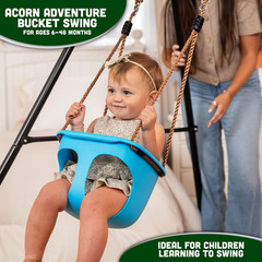 Acorn Adventures Toddler Swing Seat – Baby Bucket Swing for Outdoor Backyard & P