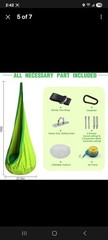 Grassmen Pod Swing for Kids, Sensory indoor/Outdoor, Ceiling Hook, Green