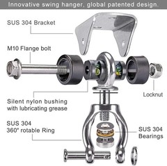 Silent Swing Hanger Heavy Duty Swing Hook Swivel Bearing Hanging Hardware for…