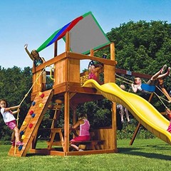 Alpurple Swing Set Replacement Tarp- 52″ x 90″ 52 x 89 inch, Green Blue Red
