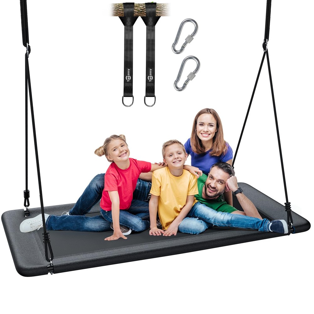 60″ Large Rectangle Platform Tree Swing for Kids & Adults, 700lb Capacity
