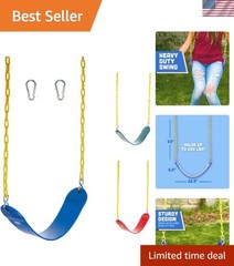 Outdoor Blue Strap Swing Seat for Kids – Heavy Duty, 250 lbs Capacity, Durable