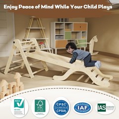 7-in-1 Foldable Indoor Pikler Climbing Triangle
