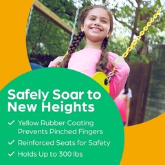 Yellow Plastic Swing Seat with Heavy Chains – Pre-assembled Swing Kit for Kids