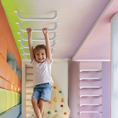 17 Inch White Playground Handles Indoor Kids Monkey Bar Ladders 6Pcs