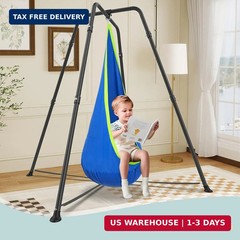 Swing Stand with Sensory Swing and Pod Swing, X-Shaped Swing Frame, Heavy-Duty M