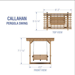 Backyard Discovery Callahan Cedar Pergola Swing 2 Person New Free Shipping