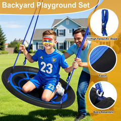 Heavy Duty Swing Set for Kids Ages 3-8 – 600 Lbs Capacity Outdoor Metal A-Frame