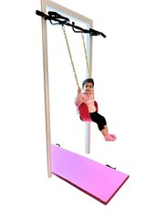 6 Pc Doorway Gym Kids Set Swing Chair, Trapeze, Ladder, Net, Pullup, Playground.