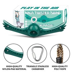 YAMIPROBI Swing Spins Set: 360° Handle Twist-Spin Flips Toy – Slackline Green