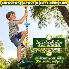 Tree Swing for Kids, 330LB Capacity Heavy Duty Climbing Rope with Green