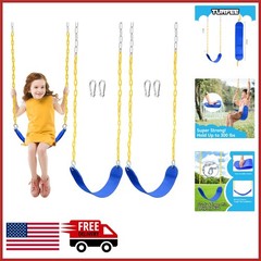 2 Pack Swing Seat Replacement Kit for Outdoor Swing Set with Heavy Duty Chains
