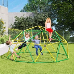 Costway 10 FT Climbing Dome with Swing Outdoor Kids Play Jungle Gym