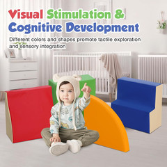 4-Piece Soft PU Leather Toddlers Climbing Toys, Foam Climbing Blocks for Toddler