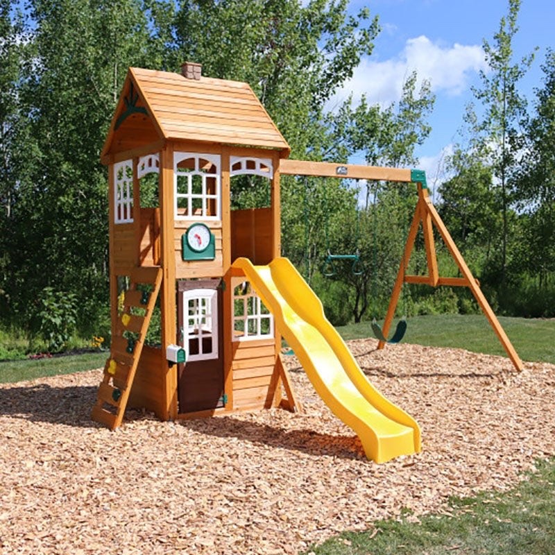 KidKraft McKinley Swing Set /wooden swing set playground outdoor
