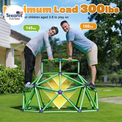Monkey Bars Climbing Dome with Hammock – Sturdy & Portable Jungle Gym with Hammo