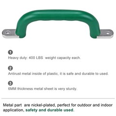 SELEWARE Set of 4 Safety Playground Handles, Metal Grab Bars with Finger Inde…