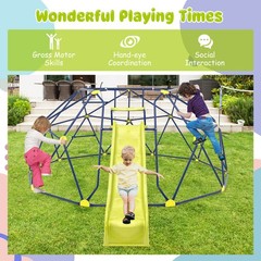 13.3 FT Climbing Dome Geometric Dome Climber with Extended Wavy Slide